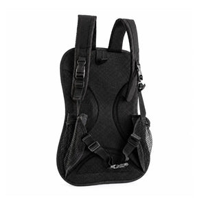 Mochila para fly banner por el lado de la espalda: correas reforzadas y respaldo acolchado