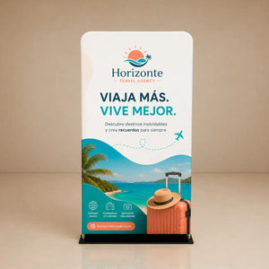 Photocall Tubular Display con base y estructura de aluminio