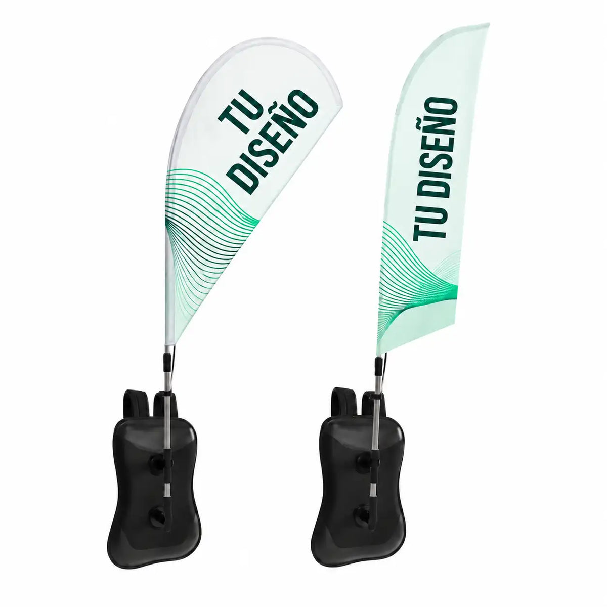 Mochila para fly banner con bandera gota y con bandera surf