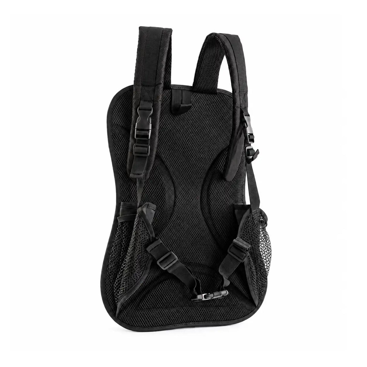 Mochila para fly banner por el lado de la espalda: correas reforzadas y respaldo acolchado