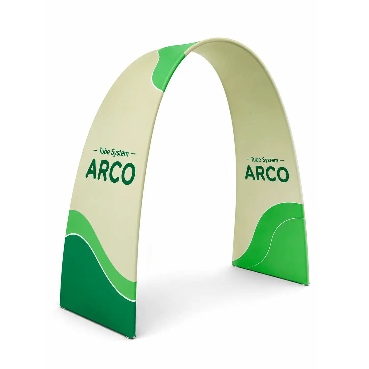Photocall Tubular Arco con diseño publicitario de ejemplo para ferias y eventos