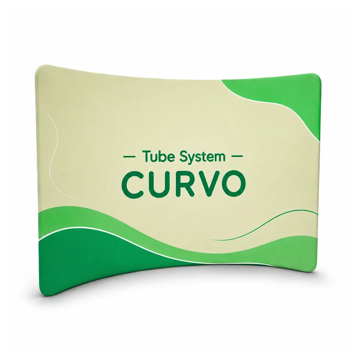 Photocall Tubular Curvo con diseño publicitario de ejemplo para ferias y eventos