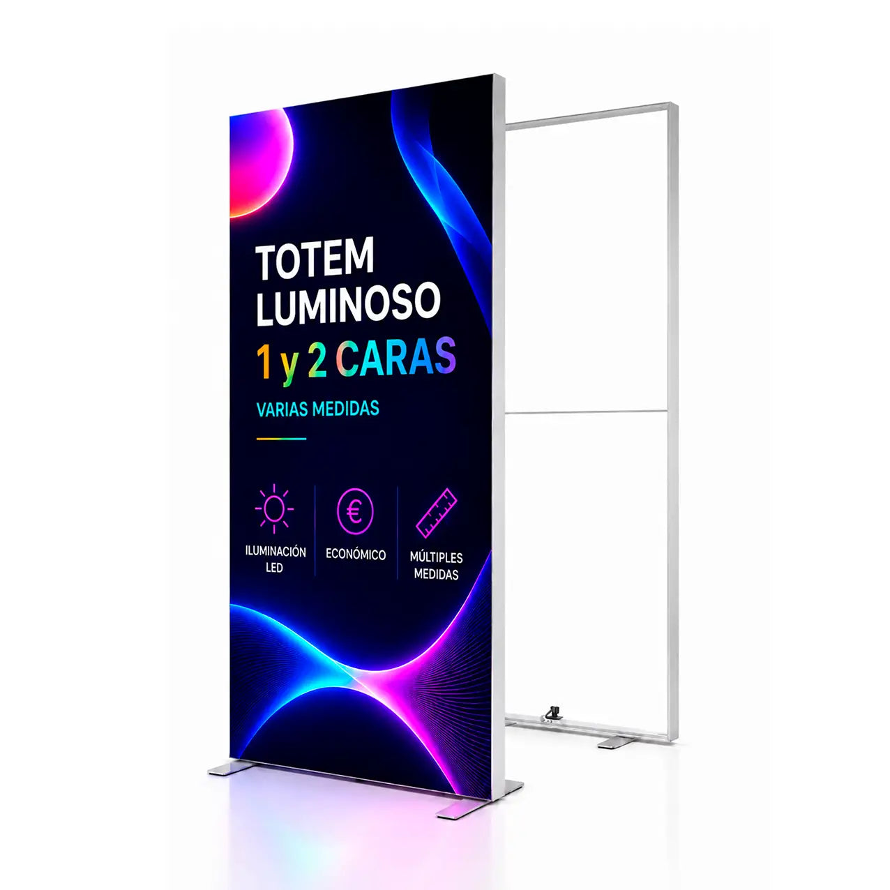 Tótem Textil LED Una y Doble Cara